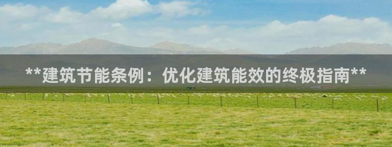 e尊国际是干什么的：**建筑节能条例：优化建筑能效的终极指南**