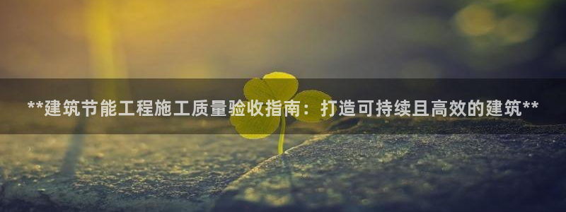 e尊国际地址：**建筑节能工程施工质量验收指南：打造可持续且高效的建筑**