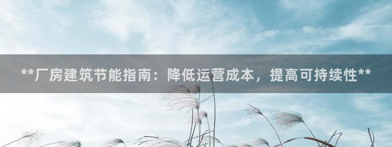 e尊体育：**厂房建筑节能指南：降低运营成本，提高可持续性**