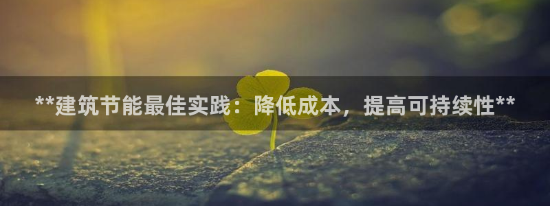 尊亿游戏国际官网：**建筑节能最佳实践：降低成本，提高可持续性**