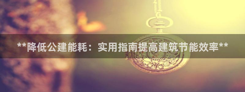 e尊国际客户端下载：**降低公建能耗：实用指南提高建筑节能效率**