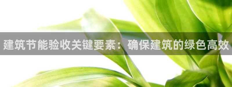 e尊国际平台：建筑节能验收关键要素：确保建筑的绿色高效