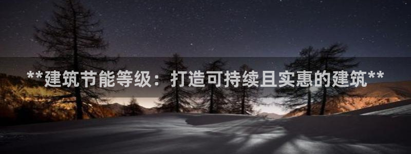 e尊国际的手机登录网站：**建筑节能等级：打造可持续且实惠的建筑**